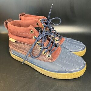 Vans Coastal Duck Boot Brown Blue Size 7 Mens 8.5 Womens Canvas Leather